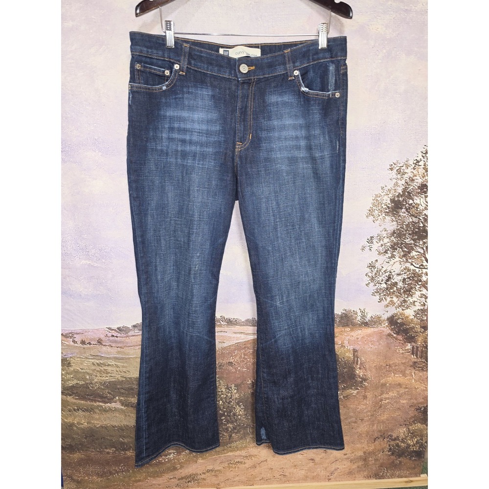 Gap Jeans Womens 14 Blue Medium Wash Low Rise Curvy Bootcut Denim Classic